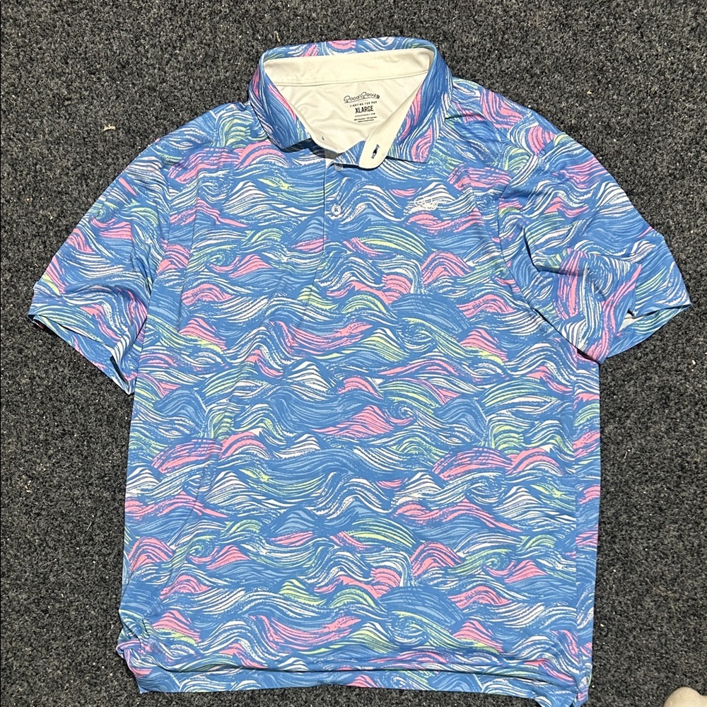 Good good golf Wave Pattern Polo Shirt
